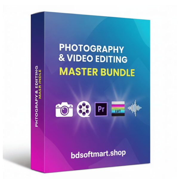 "Photography & Video Editing Master Bundle Box Mockup"